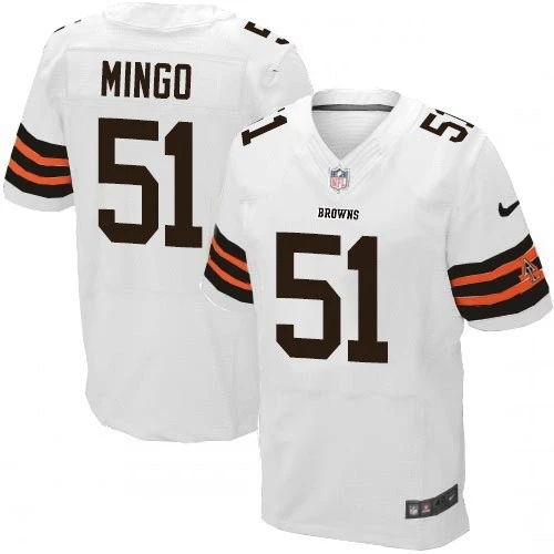 Elite Nike Men's Barkevious Mingo White Road Jersey: NFL #51 Cleveland Browns