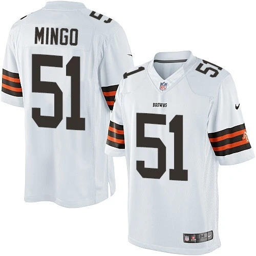 Limited Nike Men's Barkevious Mingo White Road Jersey: NFL #51 Cleveland Browns
