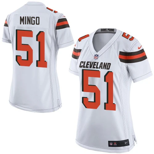 Elite Nike Women's Barkevious Mingo White Road Jersey: NFL #51 Cleveland Browns