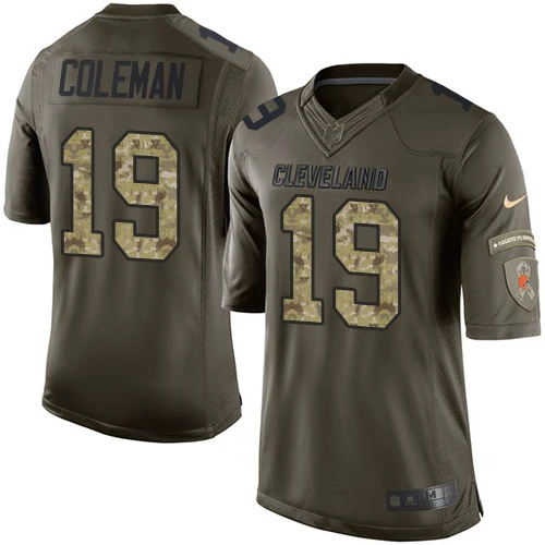 NFL Nike Men's Corey Coleman Green Elite Jersey - #19 Cleveland Browns Salute to Service