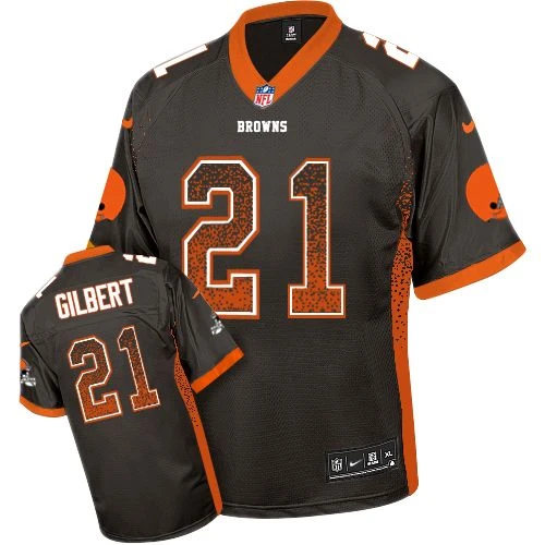 Game Nike Men's Justin Gilbert Brown Jersey: NFL #21 Cleveland Browns Drift Fashion