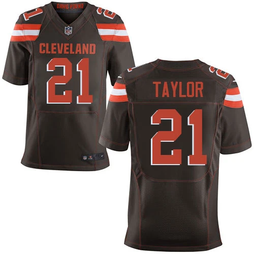 NFL Nike Men's Jamar Taylor Brown Home Elite Jersey - #21 Cleveland Browns