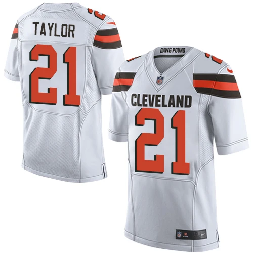 NFL Nike Men's Jamar Taylor White Road Elite Jersey - #21 Cleveland Browns