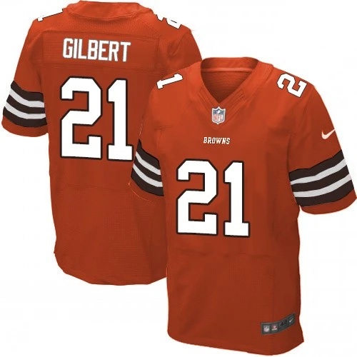 Elite Nike Men's Justin Gilbert Orange Alternate Jersey: NFL #21 Cleveland Browns