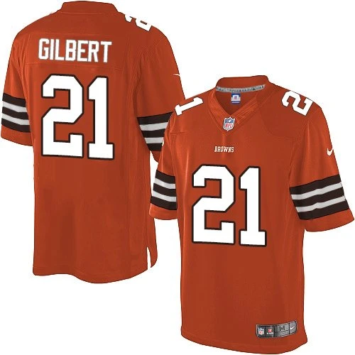 Elite Nike Youth Justin Gilbert Orange Alternate Jersey: NFL #21 Cleveland Browns