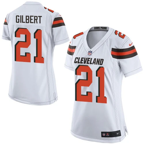 Elite Nike Women's Justin Gilbert White Road Jersey: NFL #21 Cleveland Browns